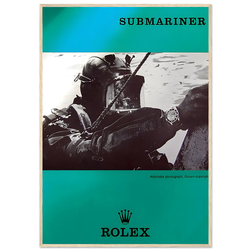 Rolex Submariner Diver Vintage Poster Ad