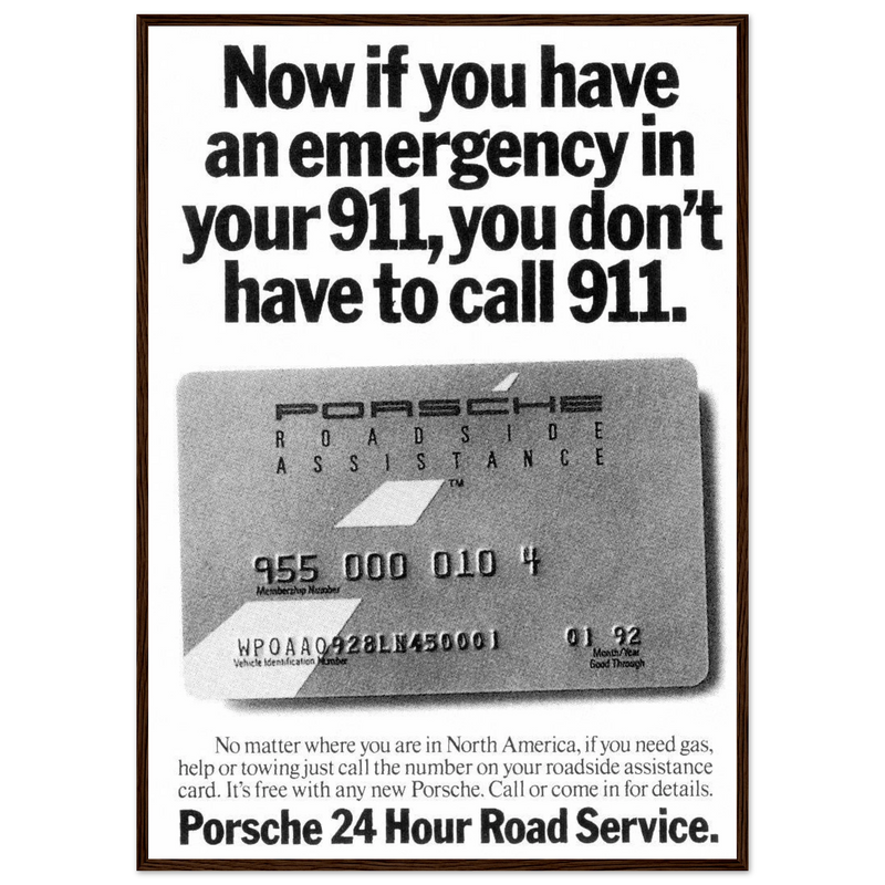 Porche 24 Road Assistance Vintage Poster Ad