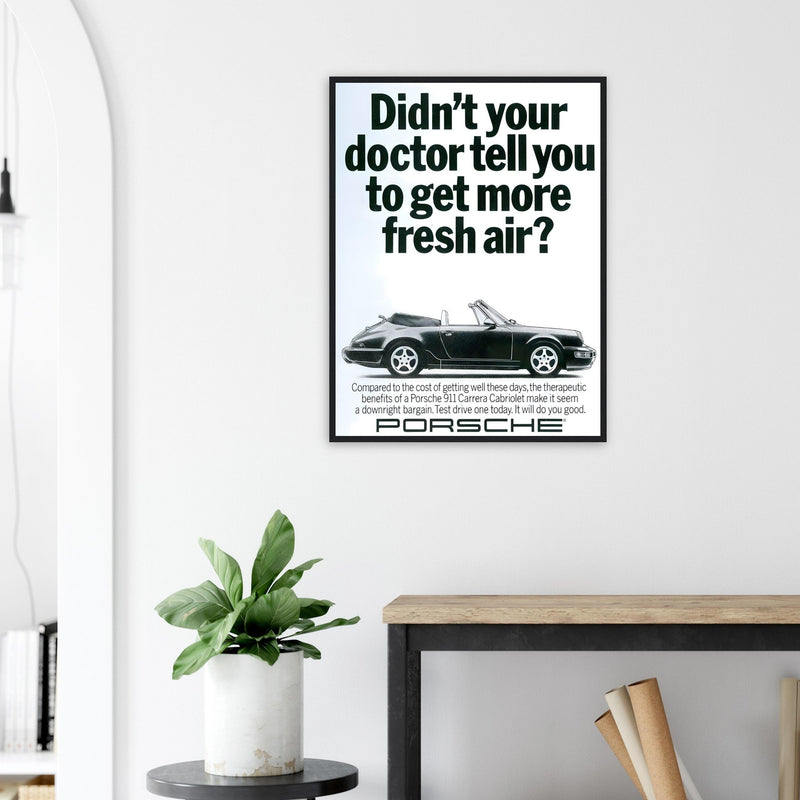 Porsche 911 Fresh Air Vintage Poster Ad