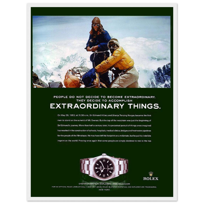 Rolex Oyster Perpetual Explorer Vintage Poster Ad