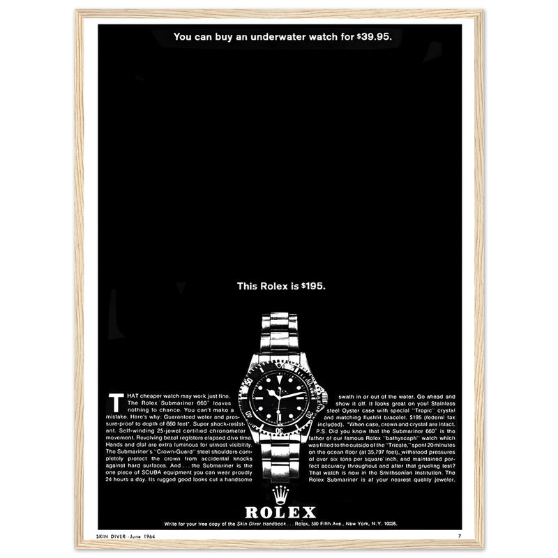 Rolex Submariner Vintage Poster Ad