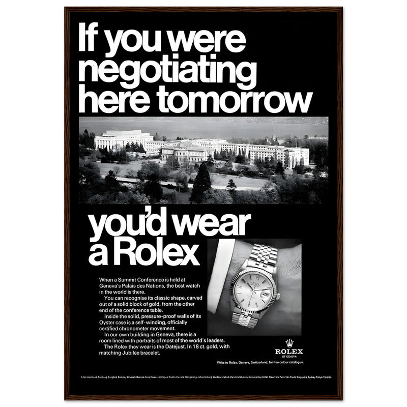 Rolex Datejust Geneva Vintage Poster Ad