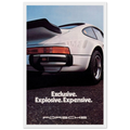Porsche - Exclusive, Explosive, Expensive Vintage Poster