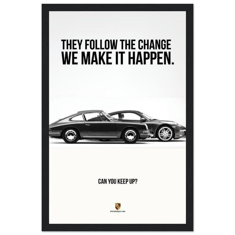 Porsche Can You Keep Up Vintage Poster Ad