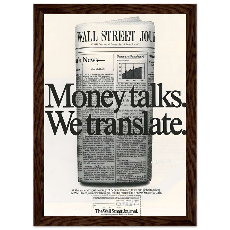 Wall Street Journal 1988 Vintage Poster Ad