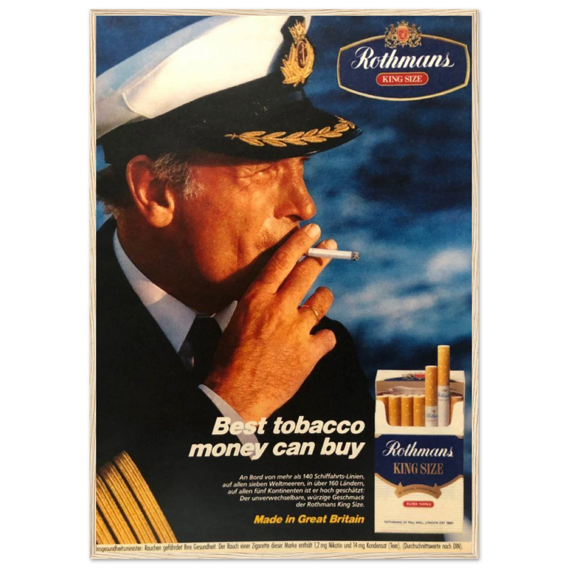 Rothmans King Size Best Tobacco Money Can Buy Vintage Poster Ad