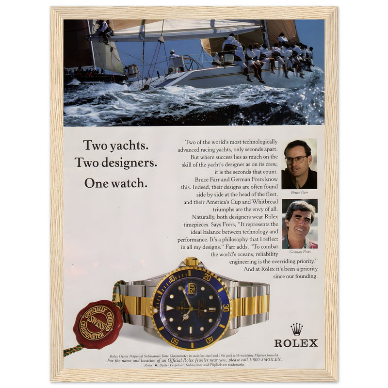 Rolex Yacht Submariner Vintage Poster Ad