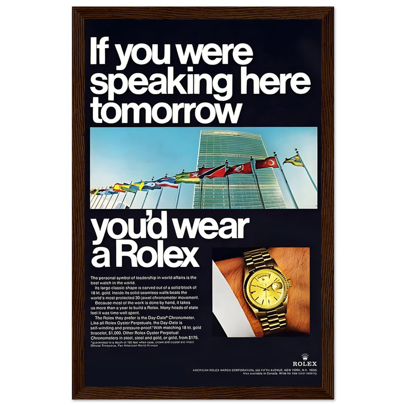 Rolex Day-Date UN Vintage Poster Ad