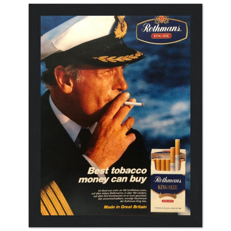Rothmans King Size Best Tobacco Money Can Buy Vintage Poster Ad