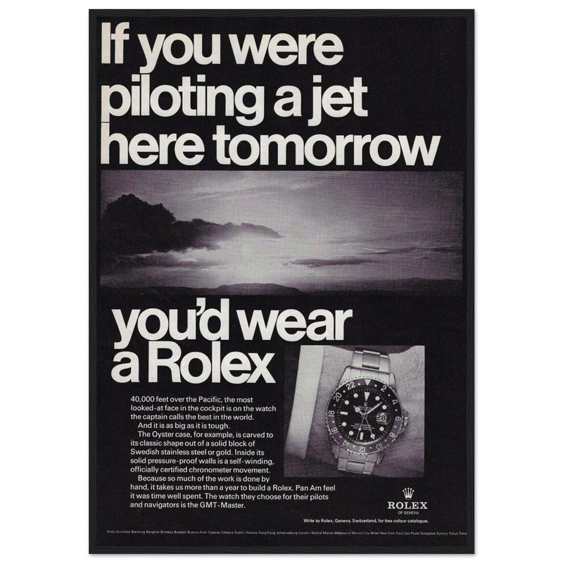 Rolex Jet Pilot Vintage Poster Ad