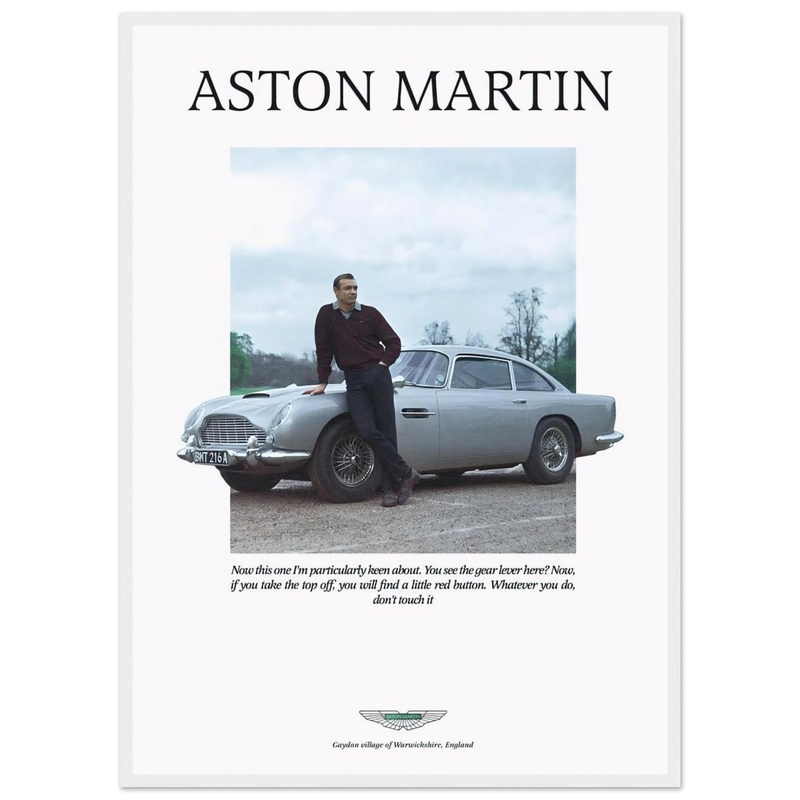 Aston Martin Vintage Poster Ad - 1964 James Bond Goldfinger