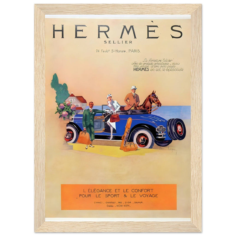 Hermes Paris Car Vintage Poster Ad
