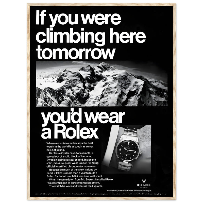 Rolex Explorer Everest Vintage Poster Ad