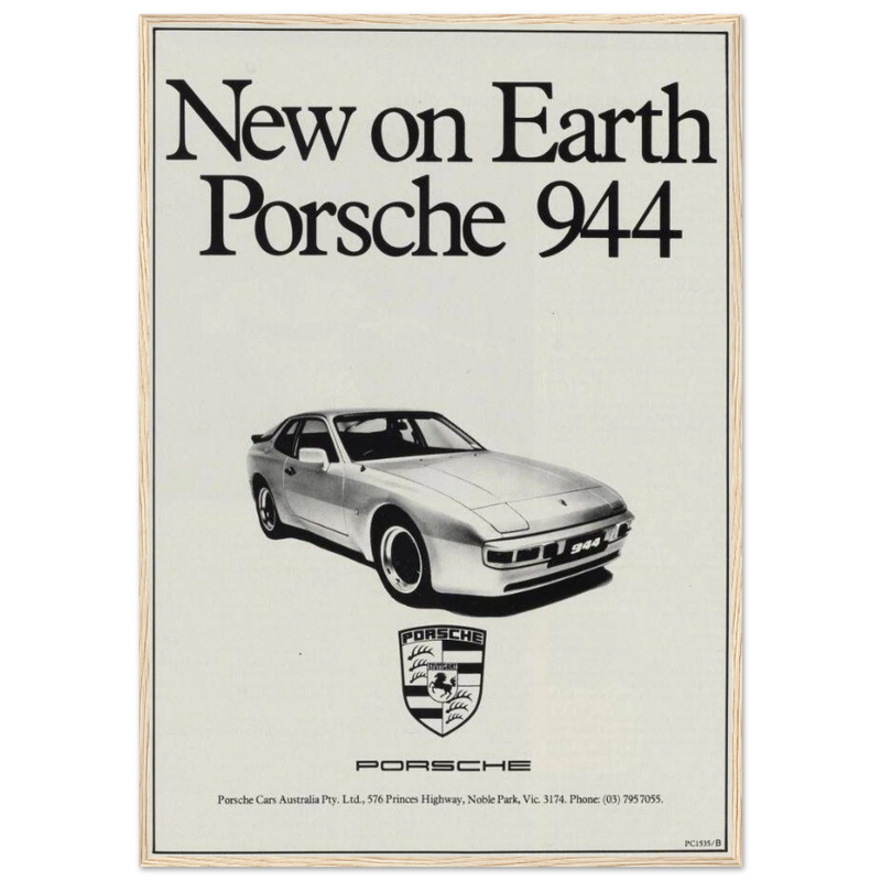 Porsche 944 New on Earth Vintage Poster Ad