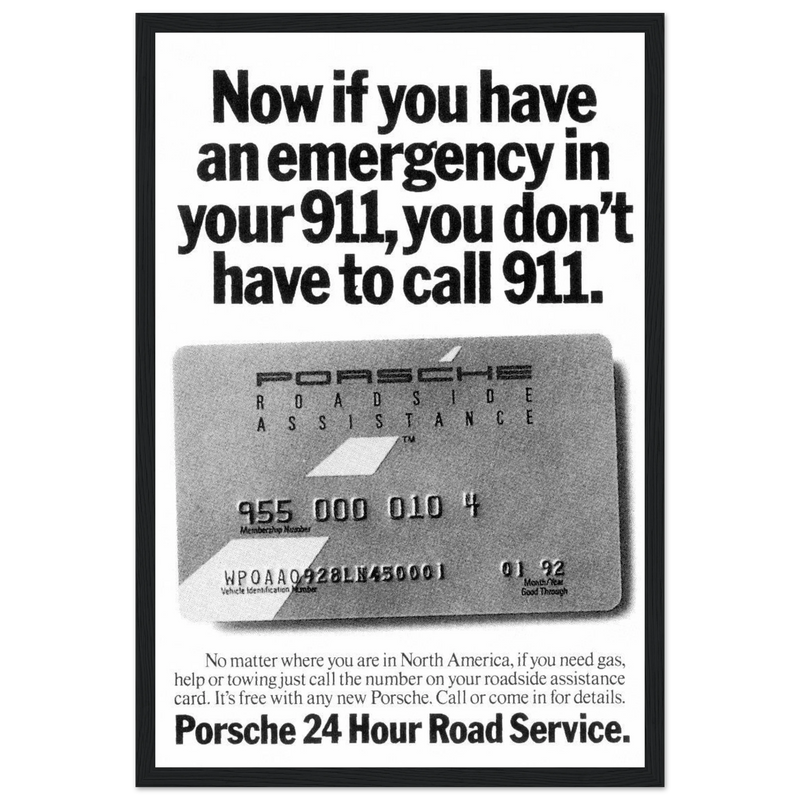 Porche 24 Road Assistance Vintage Poster Ad