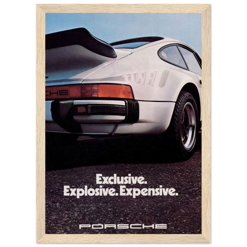 Porsche - Exclusive, Explosive, Expensive Vintage Poster