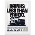 Land Rover Defender Drinks Less Than You Do Vintage Poster Ad
