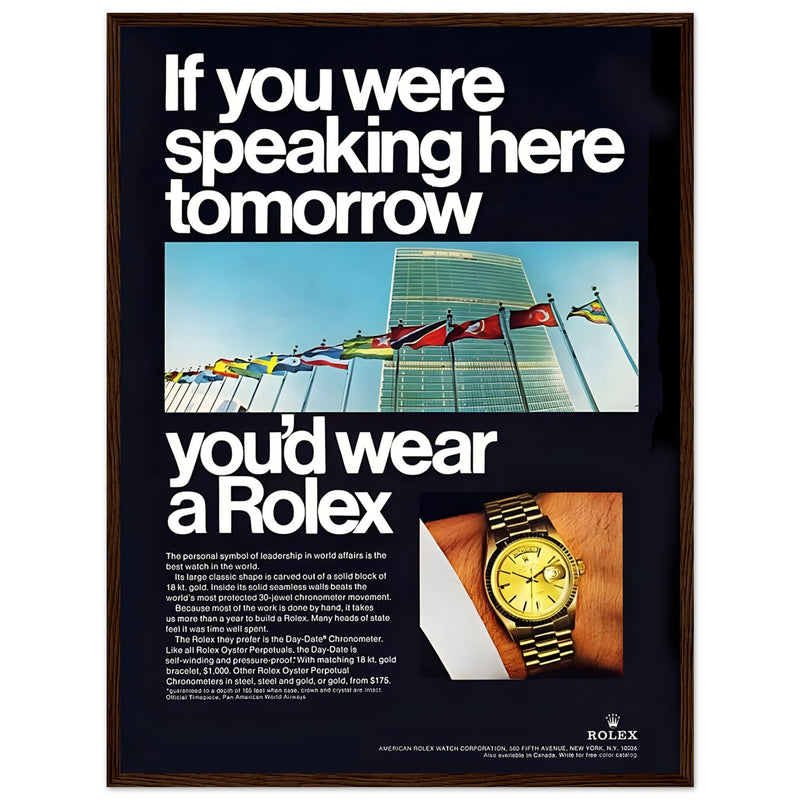 Rolex Day-Date UN Vintage Poster Ad