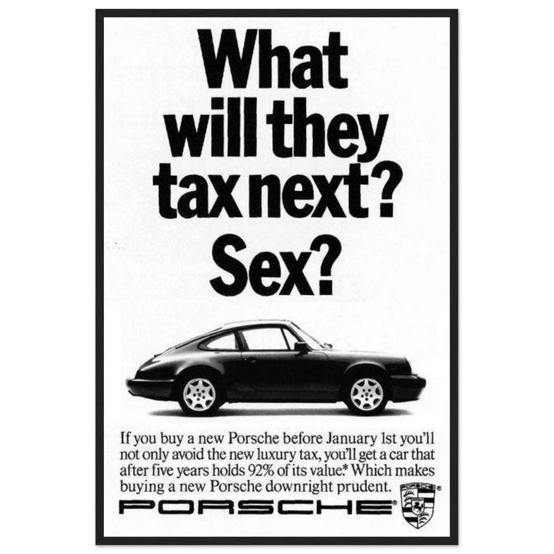 Porsche Tax Vintage Poster Ad