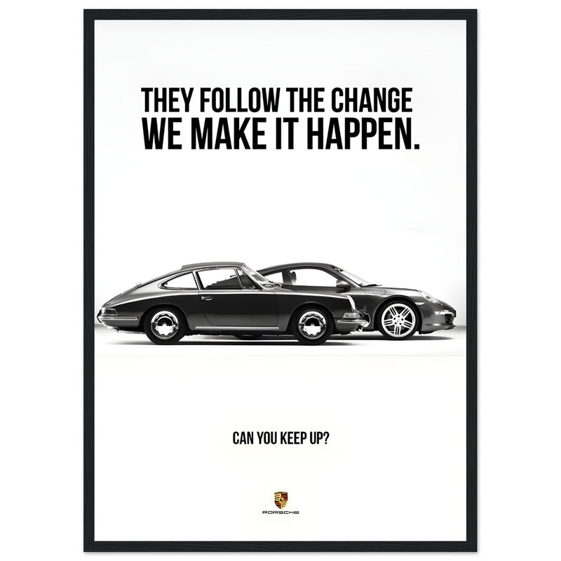 Porsche Can You Keep Up Vintage Poster Ad