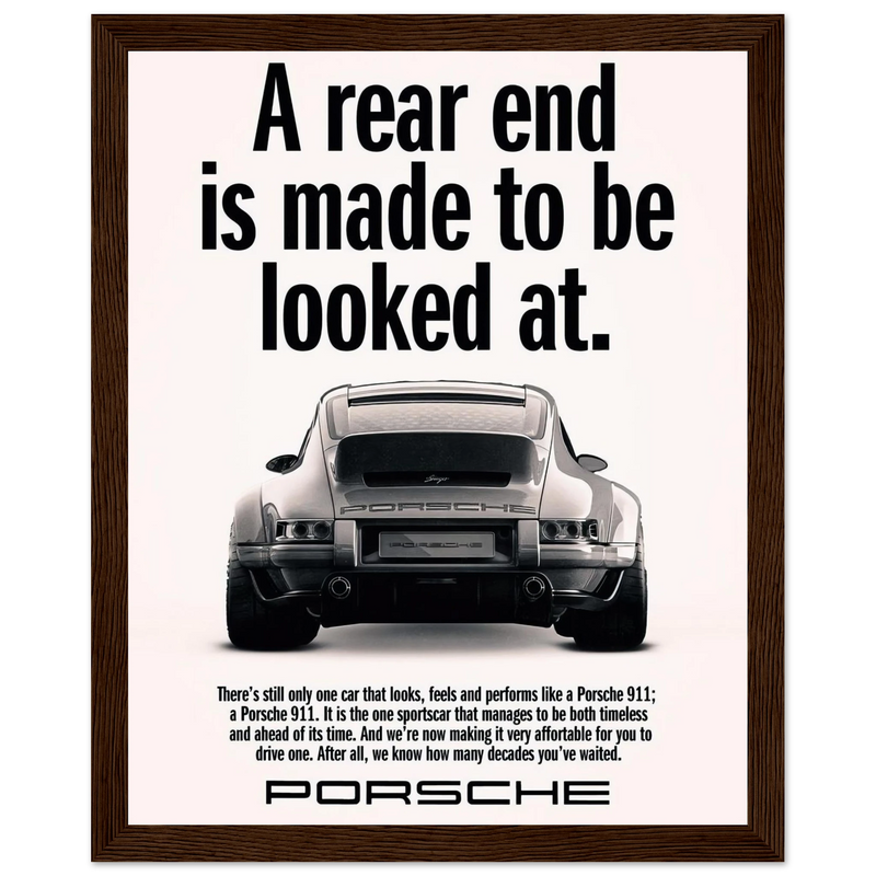 Porsche 911 Vintage Poster - Rear End