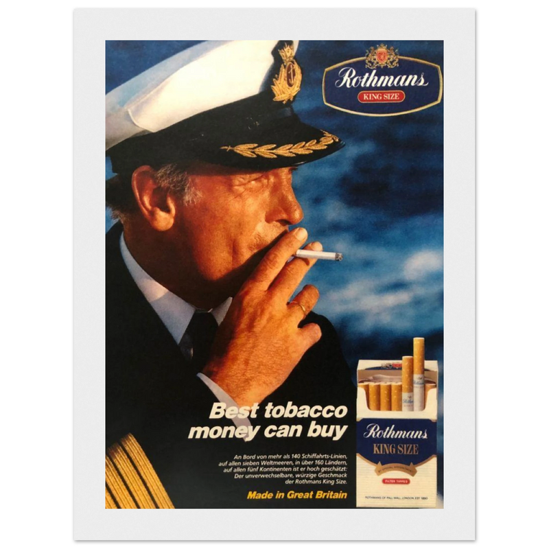 Rothmans King Size Best Tobacco Money Can Buy Vintage Poster Ad