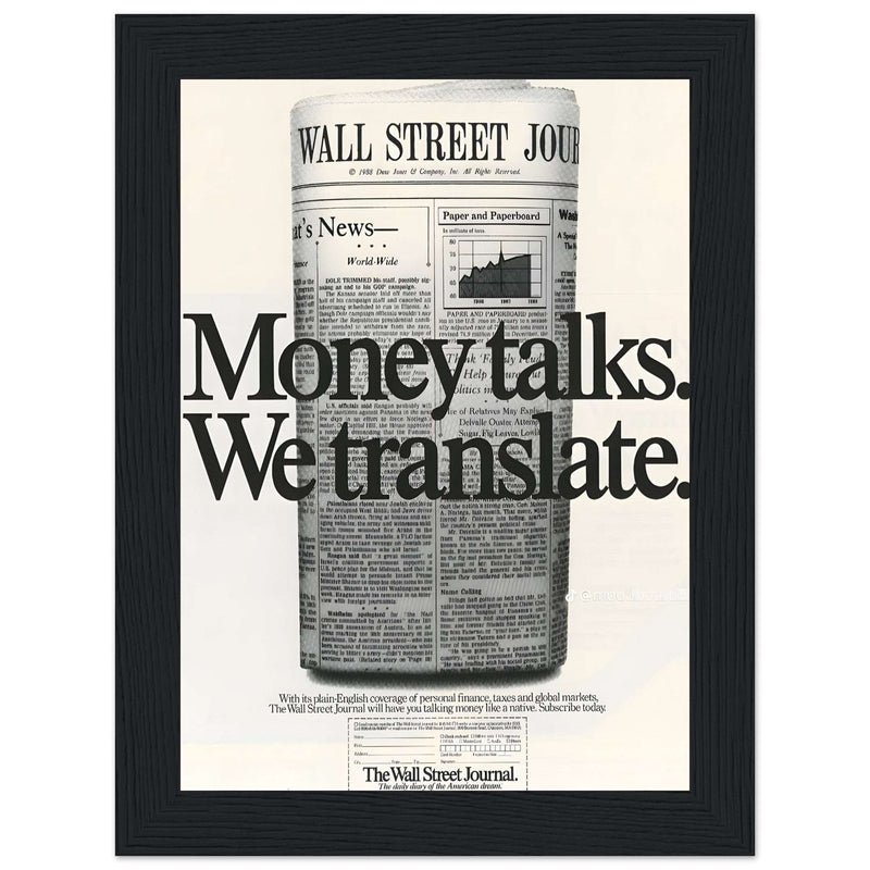 Wall Street Journal 1988 Vintage Poster Ad