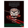 Rolex Live For Greatness Vintage Poster Ad