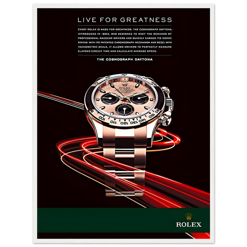 Rolex Live For Greatness Vintage Poster Ad