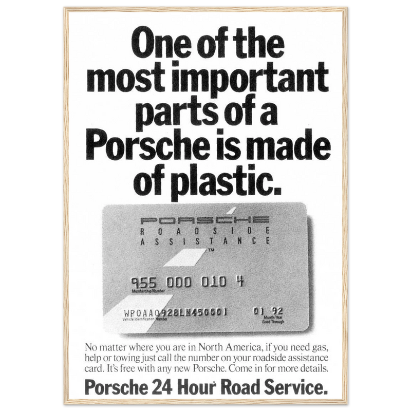 Porsche - 24 Hour Road Service Vintage Poster Ad