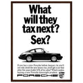 Porsche Tax Vintage Poster Ad