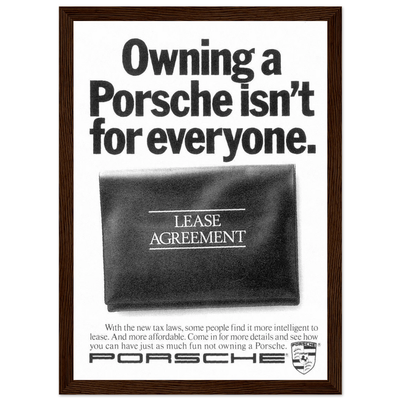 Porsche - It's not for everyone Vintage Poster Ad
