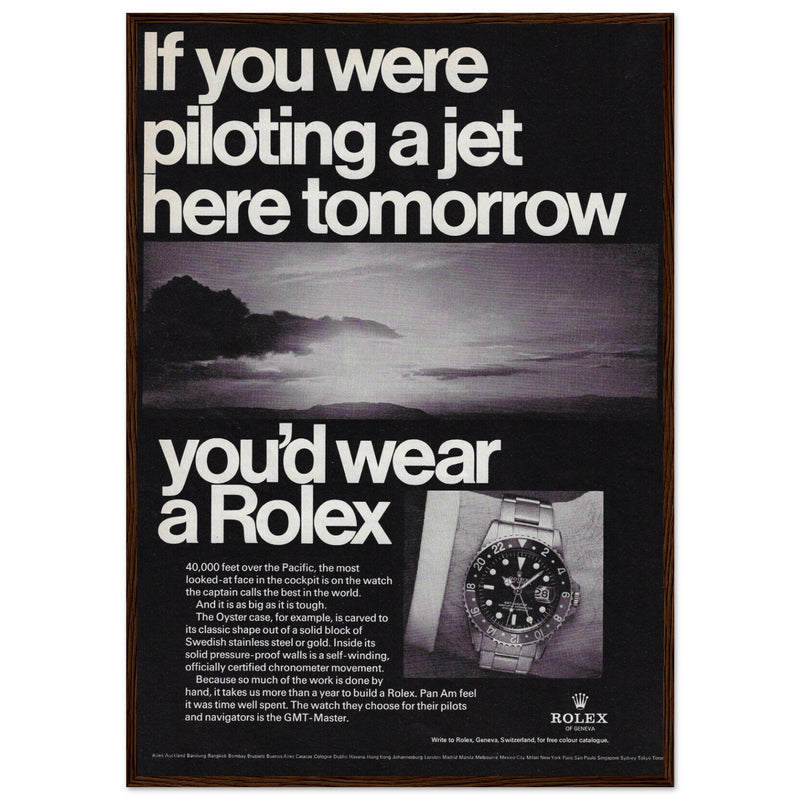 Rolex Jet Pilot Vintage Poster Ad