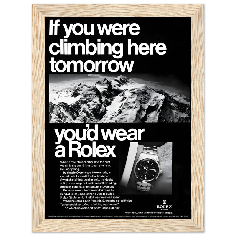 Rolex Explorer Everest Vintage Poster Ad