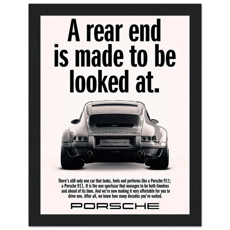 Porsche 911 Vintage Poster - Rear End