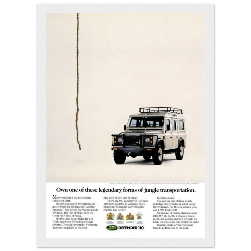 Land Rover Defender Vintage Poster