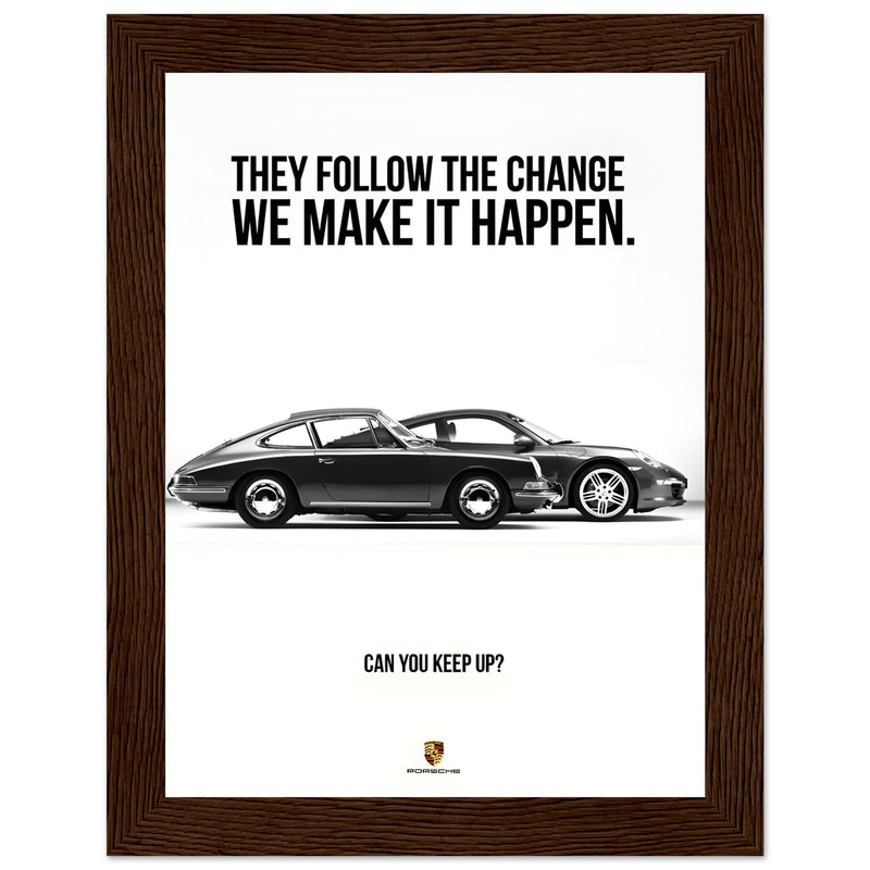 Porsche Can You Keep Up Vintage Poster Ad