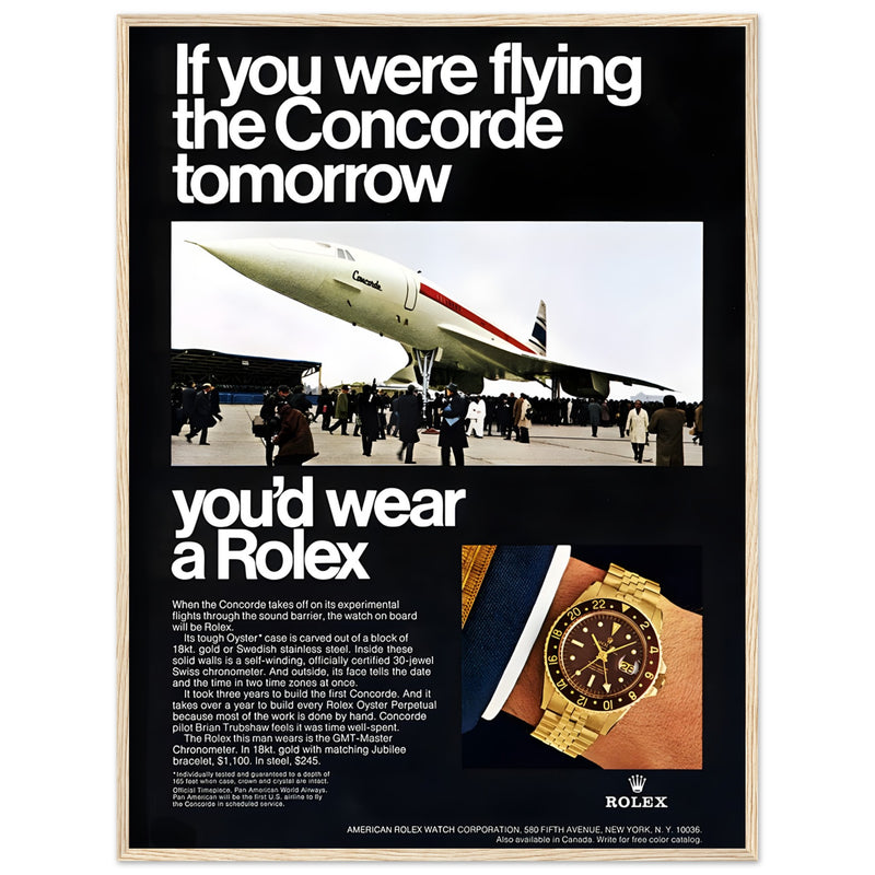 Rolex Oyster Perpetual Concorde Vintage Poster Ad