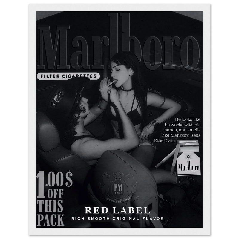 Marlboro Red Label Vintage Ad Poster