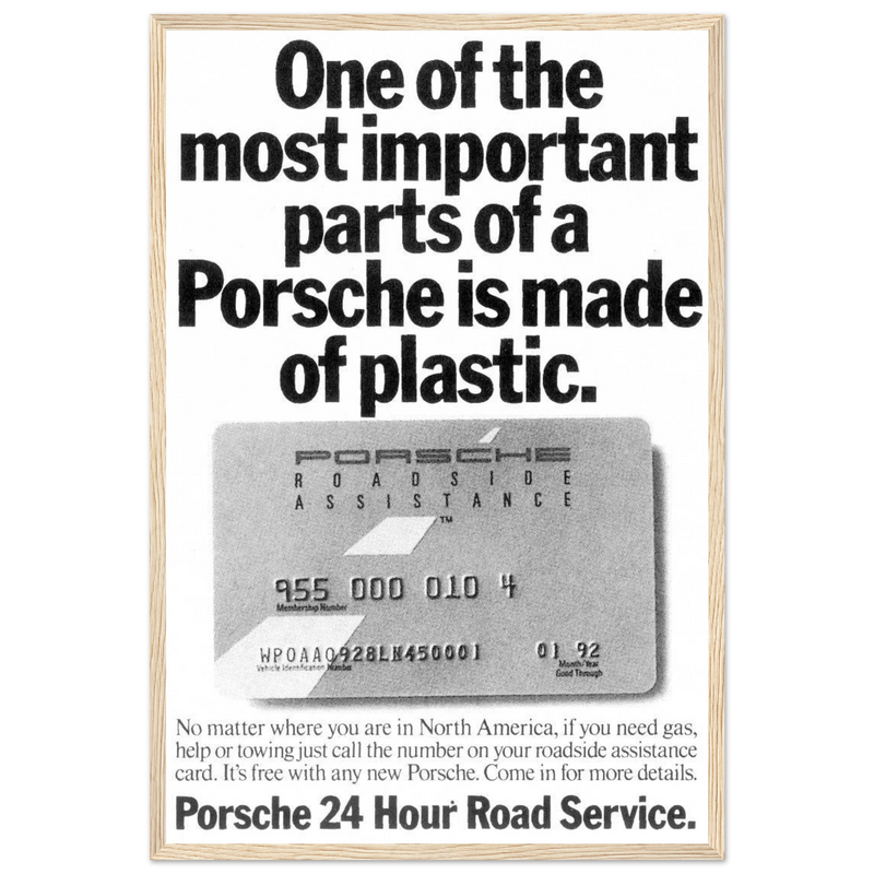 Porsche - 24 Hour Road Service Vintage Poster Ad