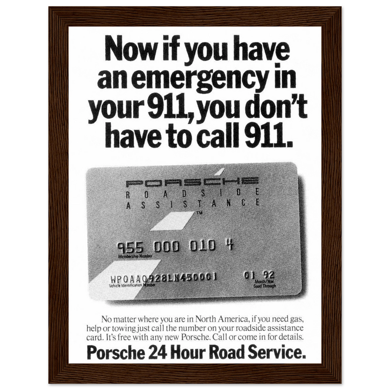 Porche 24 Road Assistance Vintage Poster Ad