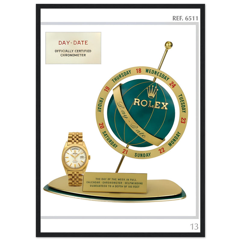 Rolex Day-Date Globe Vintage Poster Ad