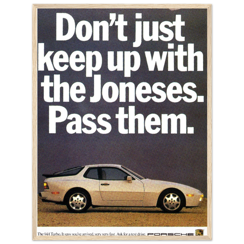 Porsche Turbo 944 Vintage Ad Poster