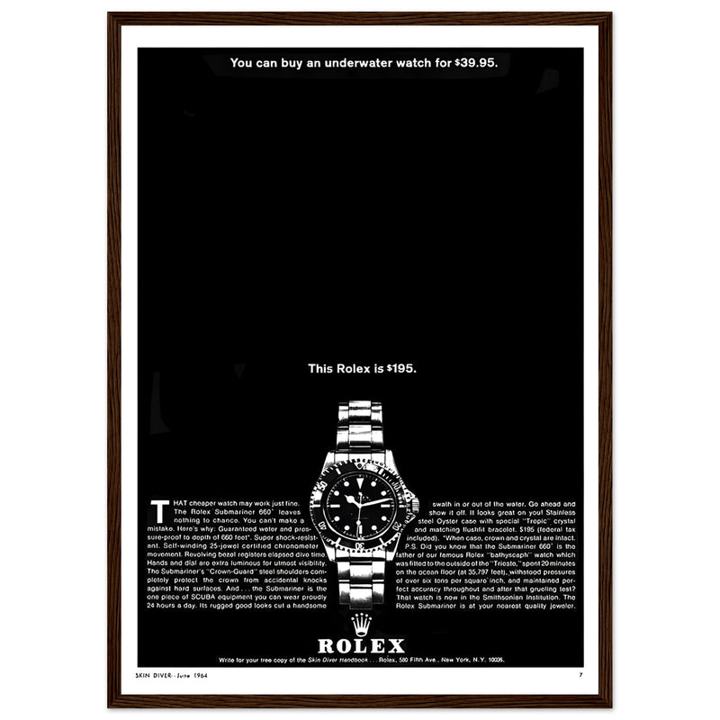 Rolex Submariner Vintage Poster Ad