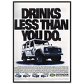 Land Rover Defender Drinks Less Than You Do Vintage Poster Ad