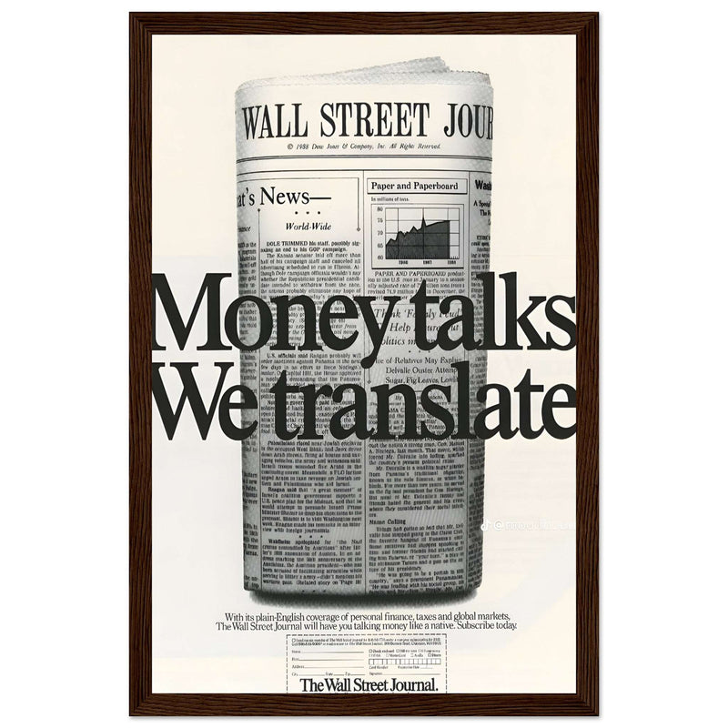 Wall Street Journal 1988 Vintage Poster Ad