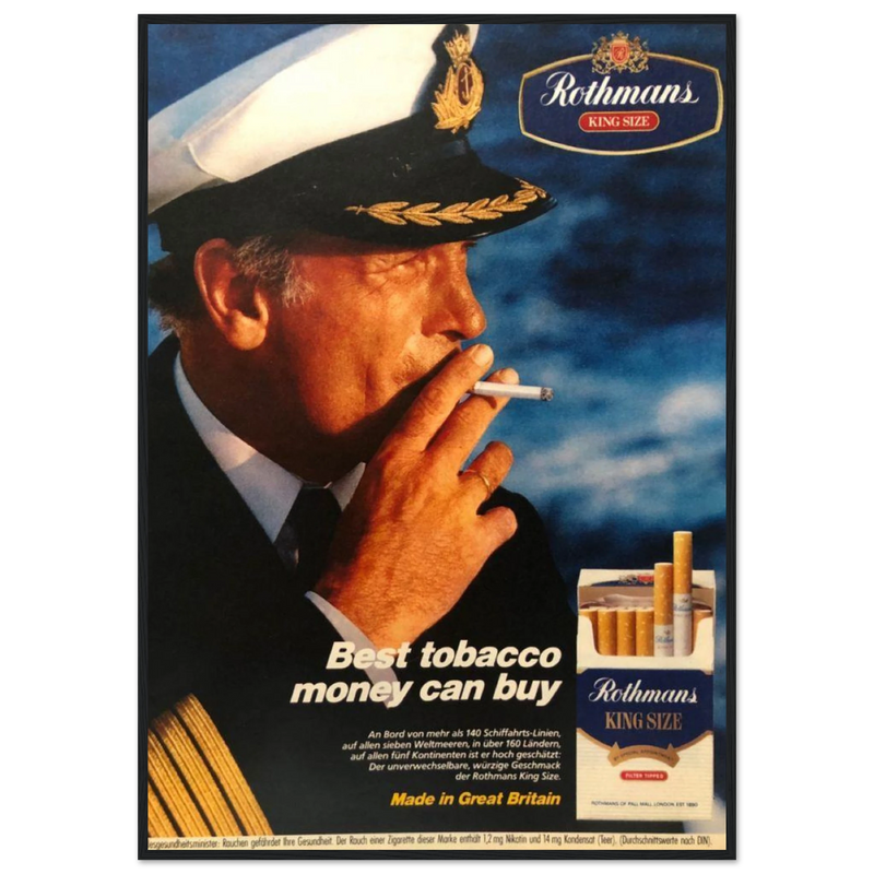 Rothmans King Size Best Tobacco Money Can Buy Vintage Poster Ad