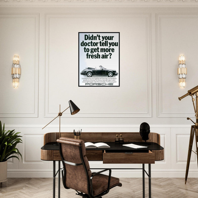 Porsche 911 Fresh Air Vintage Poster Ad