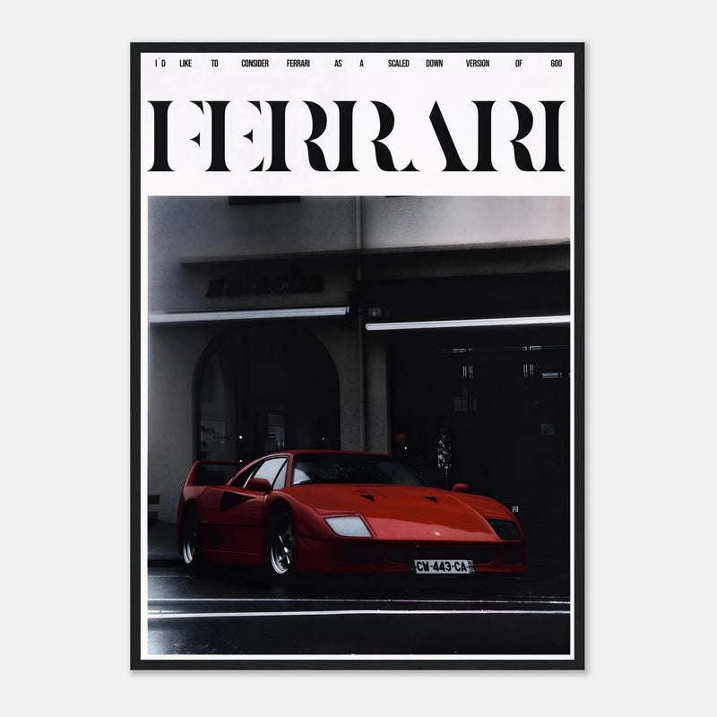 Ferrari Red Vintage Poster Ad