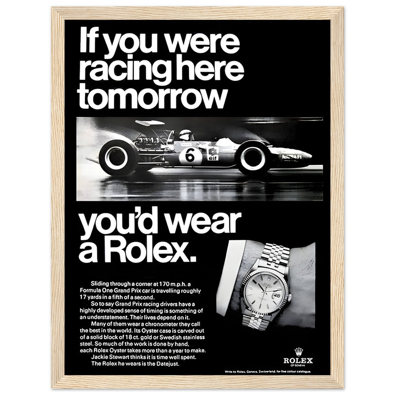Rolex Racing Vintage Poster Ad